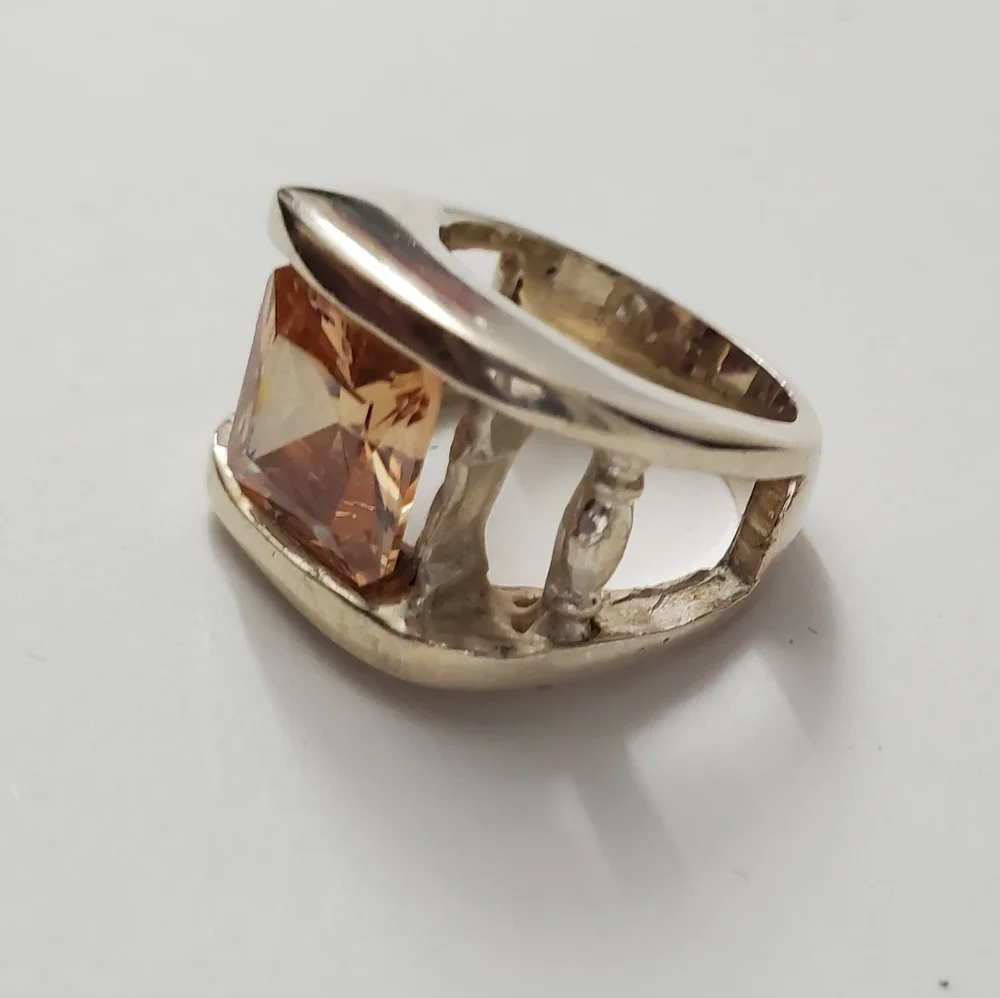 Sterling Silver 925 Morganite Ring - Picture 9 of 11